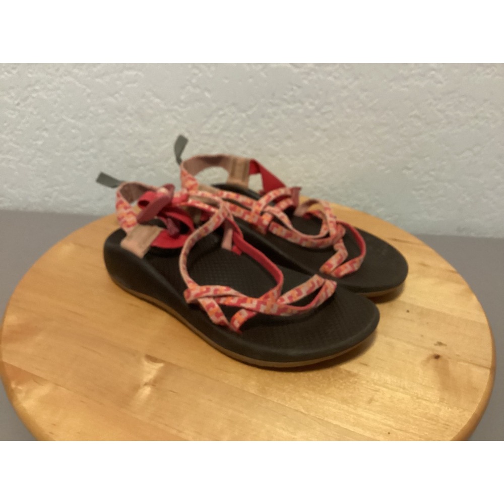 Chaco Z/Cloud 2 Sandals Women 4 Pink Orange Double Strap Sporty Hiking Sandals